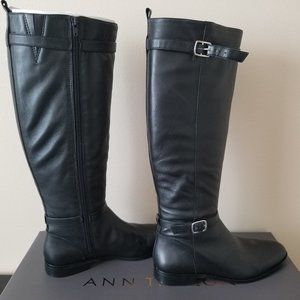 New A.T. Adalia Leather Buckle Calf Boots